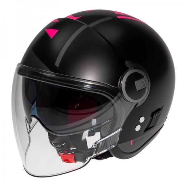 Casque Nolan N21 VISOR AVANT-GARDE MAT - Noir / Fushia